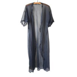 Vintage Undercover Wear Black Kimono Sheer Lace Womens L Whimsigoth Witchy Fairy